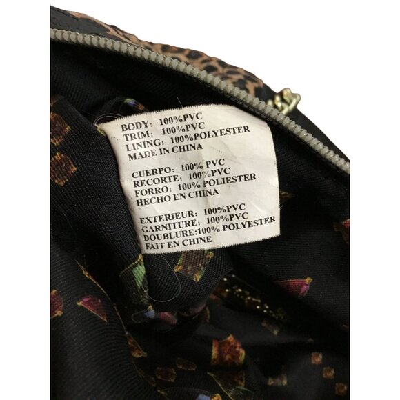 Betsey Johnson Leopard Print Handbag With Quilted Black Panel & Chain Straps - Picture 10 of 10